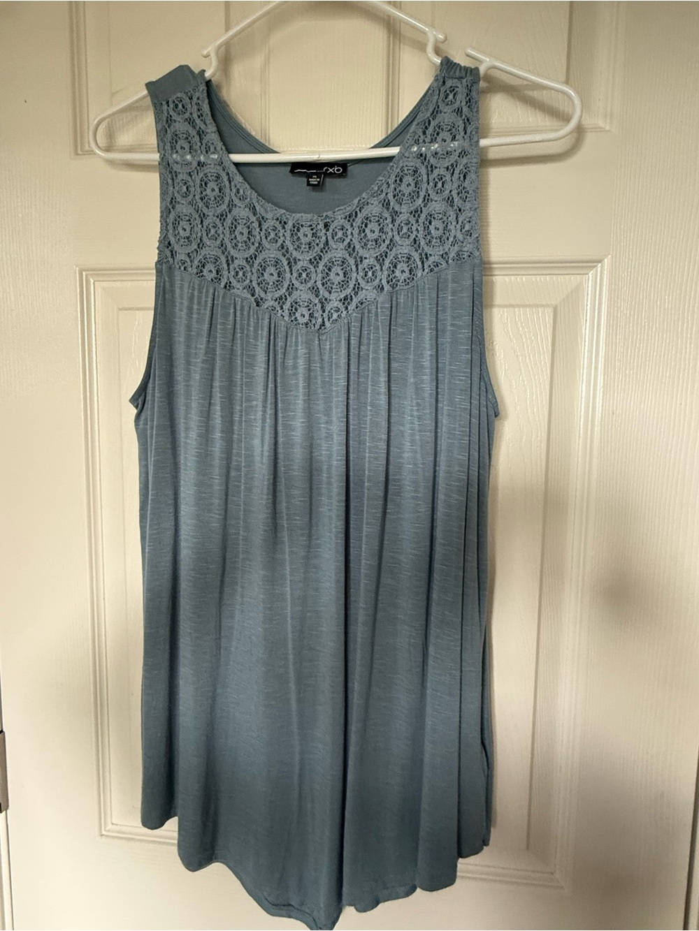 RBX Lace Sleeveless Tank — Dusty Blue Sz XL